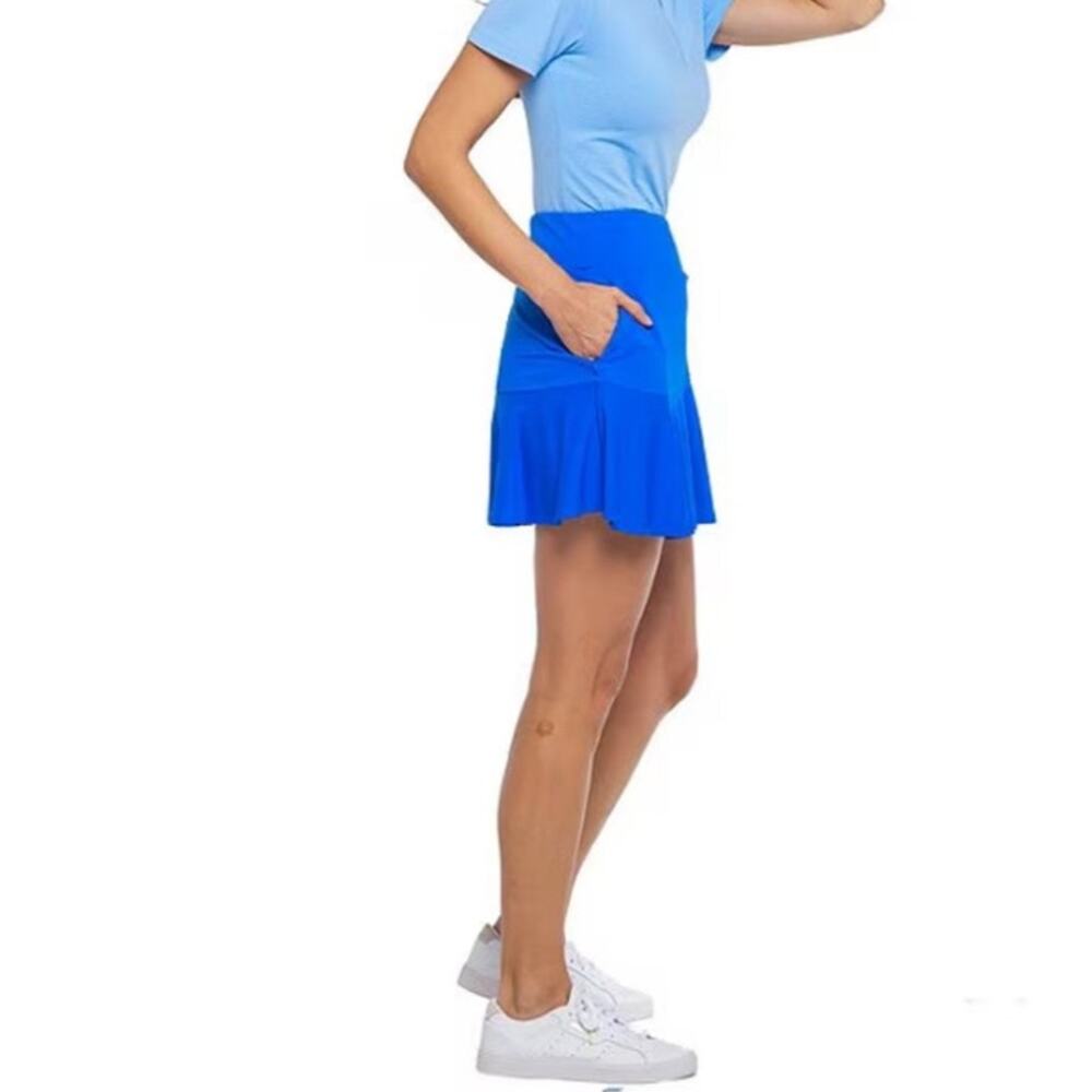 IBKUL Flounce Tennis Skirt Skort Royal Blue UPF 50+ Size Large - Picture 7 of 9